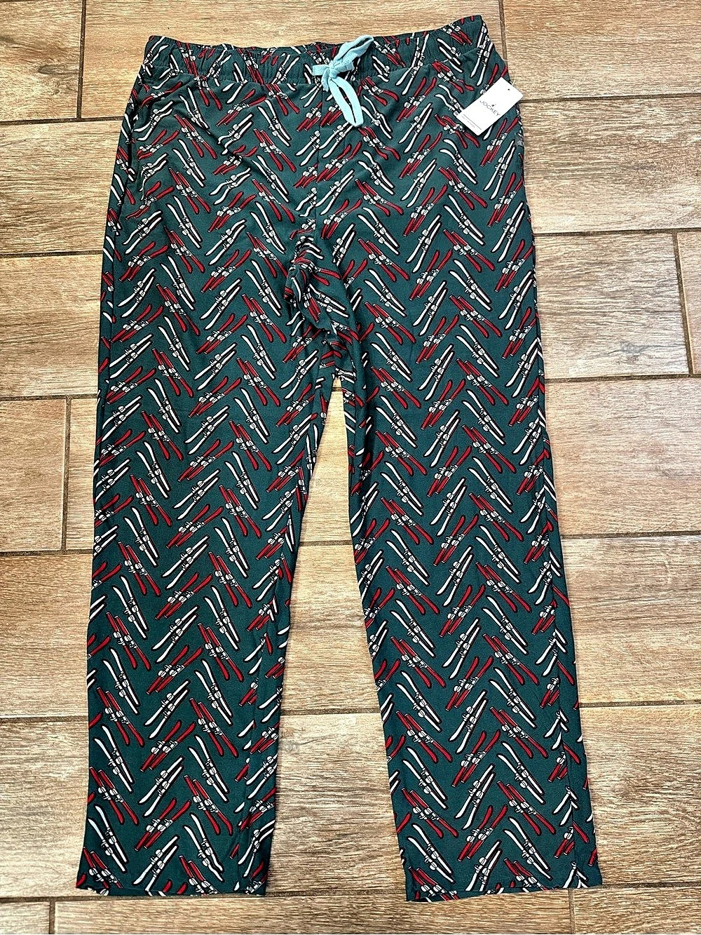 Jockey Ultra Soft Cooling Sleep Pant Leggings Green & Red Large